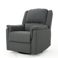 Charcoal Tufted Fabric Swivel Gliding Recliner Chair W6609