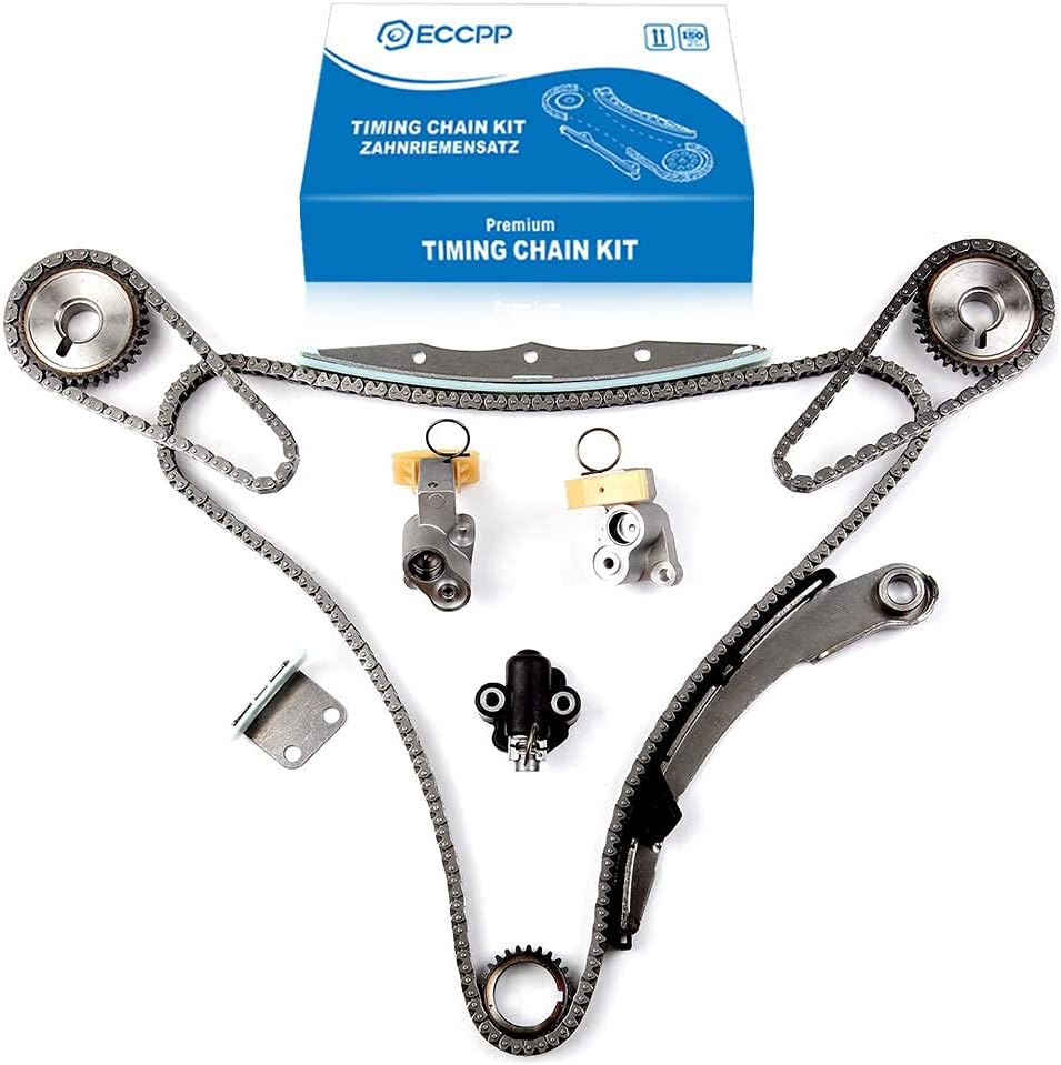 Timing Chain Kit Tensioner Guide Rail Crank Sprocket Cam Sprockets for 2004-2009 Nissan Quest 3.5L VQ35DE F527