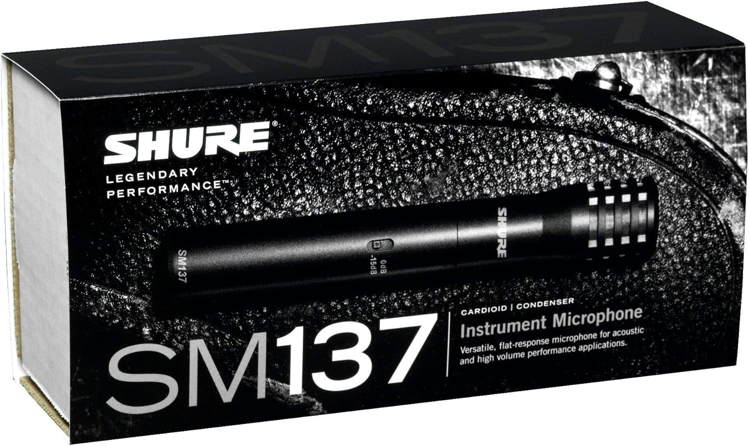 Cardioid Instrument Condenser Microphone with Thin Diaphragm, Low Self-Noise, Mic Clip and Zippered Pouch R43141