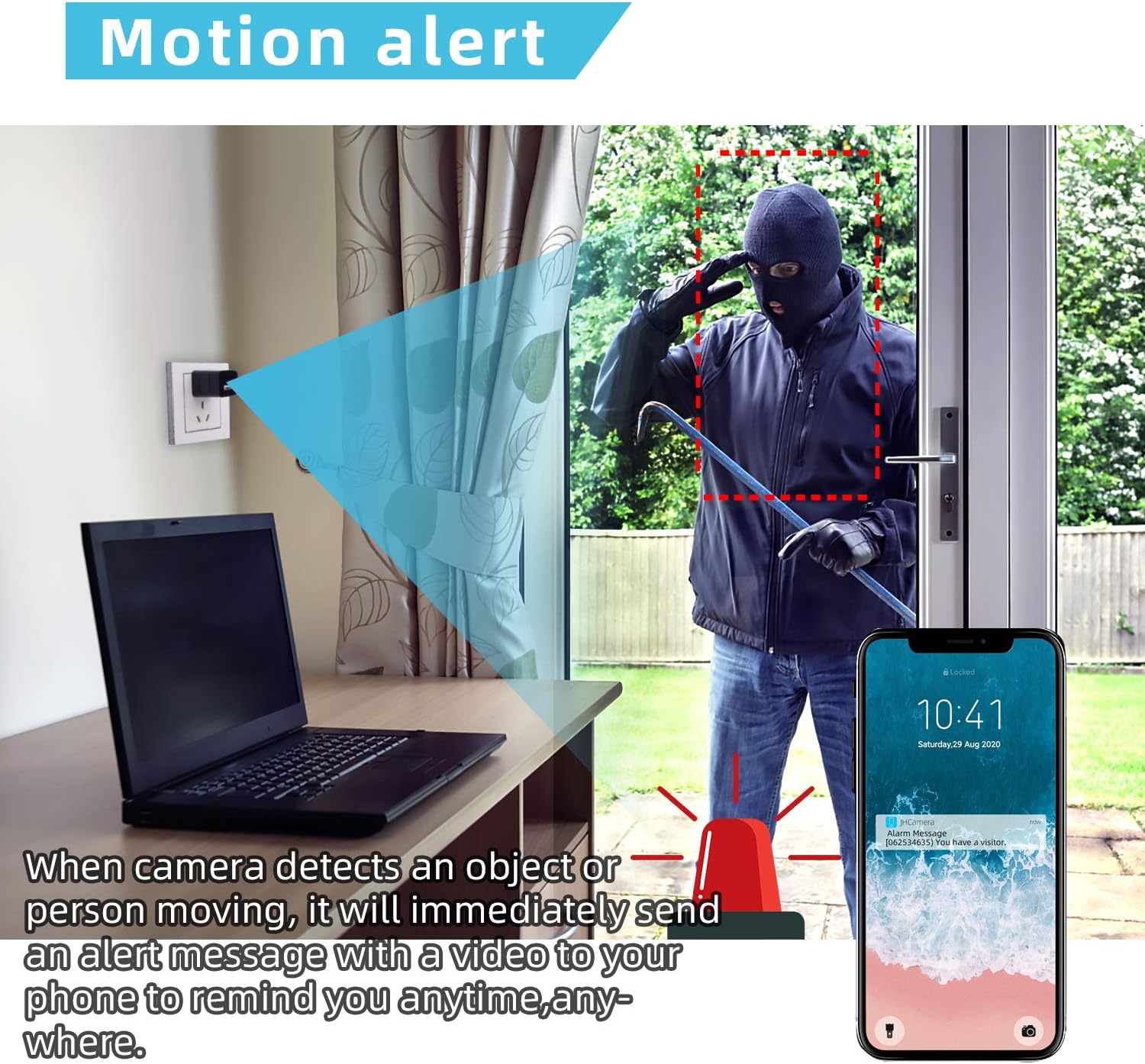 Wireless WiFi Security Camera with Motion Detection B7953