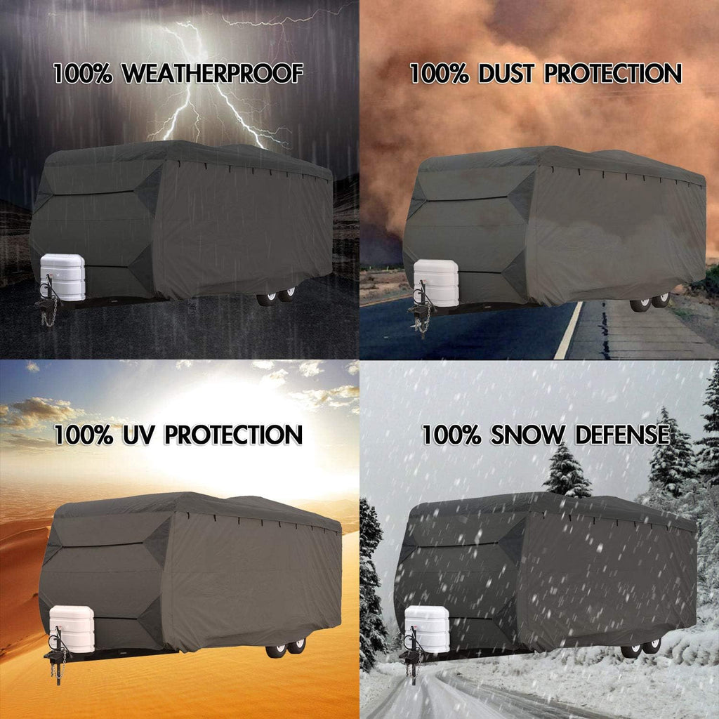 Waterproof RV Cover Fits Length 35'-38' Travel Trailer Camper Zippered Panels D9119