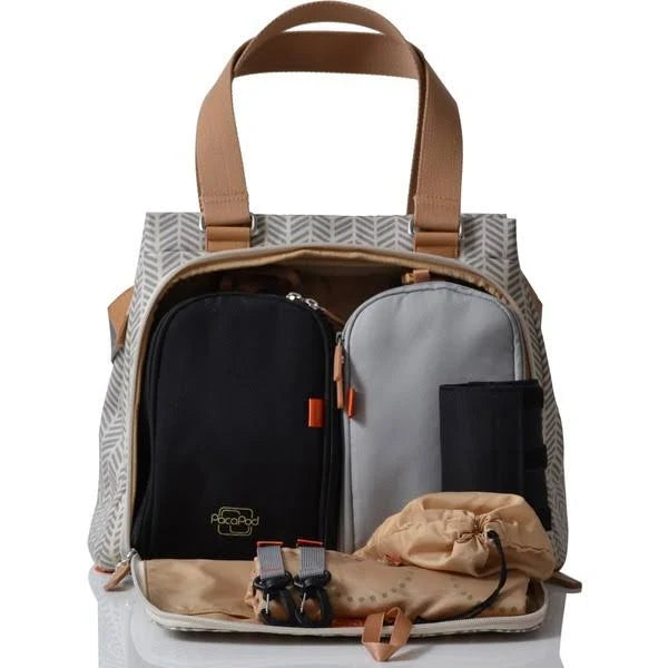 Dove Herringbone Diaper Bag N73170