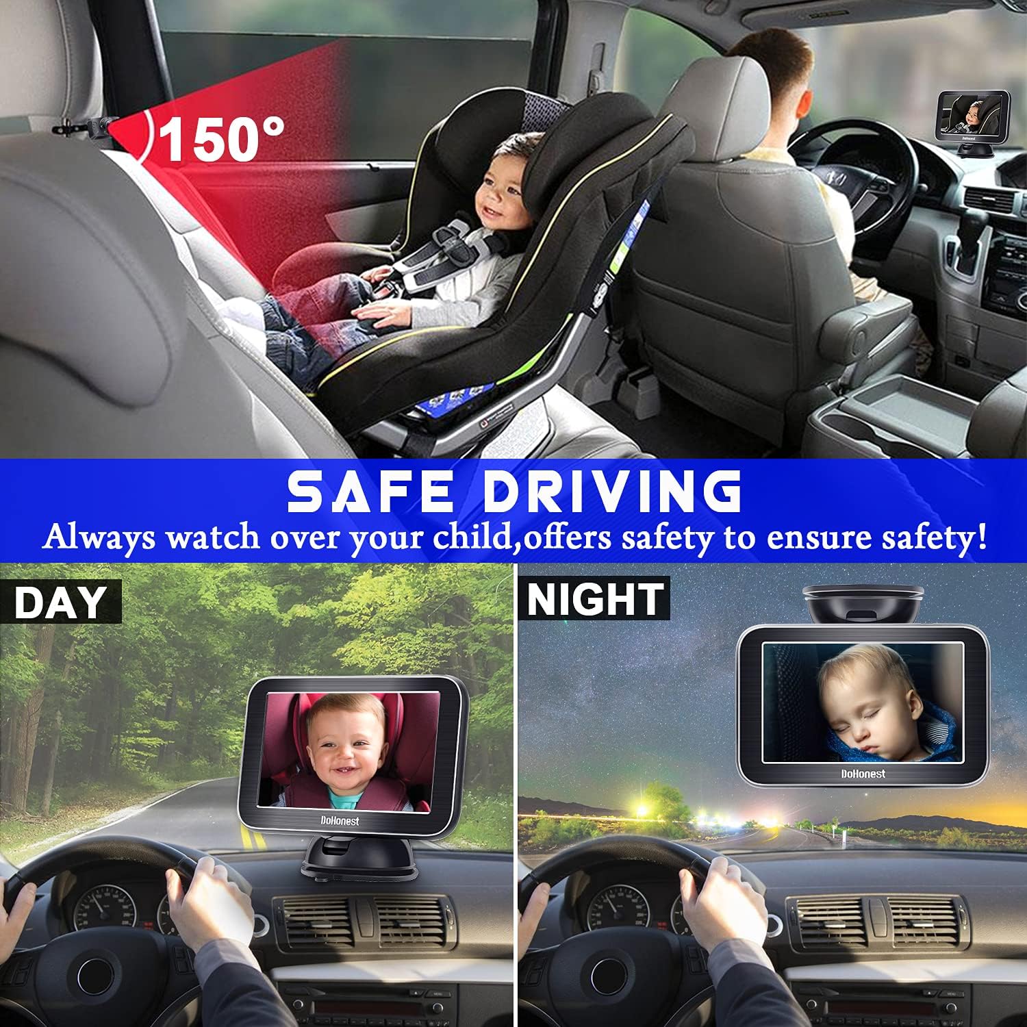 5'' AHD 1080P IR Night Vision Baby Car Camera R404