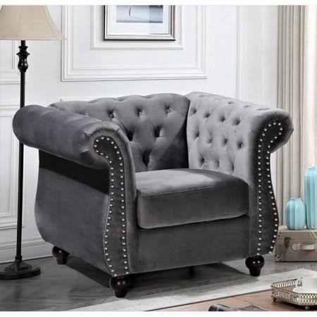 Gray Chesterfield Chair Y967