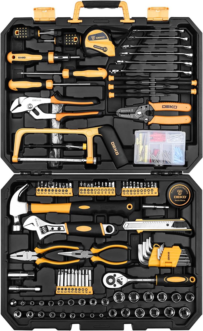 198 Piece Home Repair Tool Kit with Plastic Toolbox P811