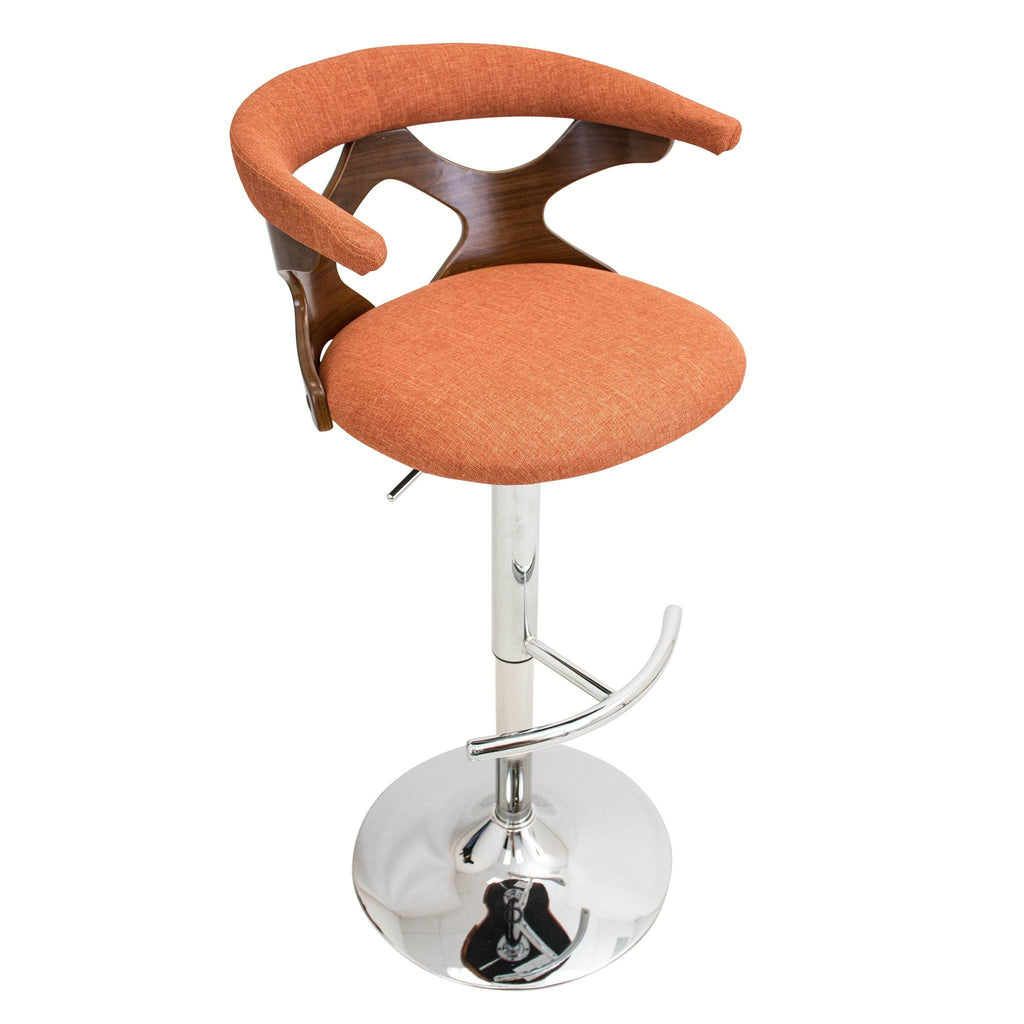 Walnut and Teal Adjustable Barstool A95368