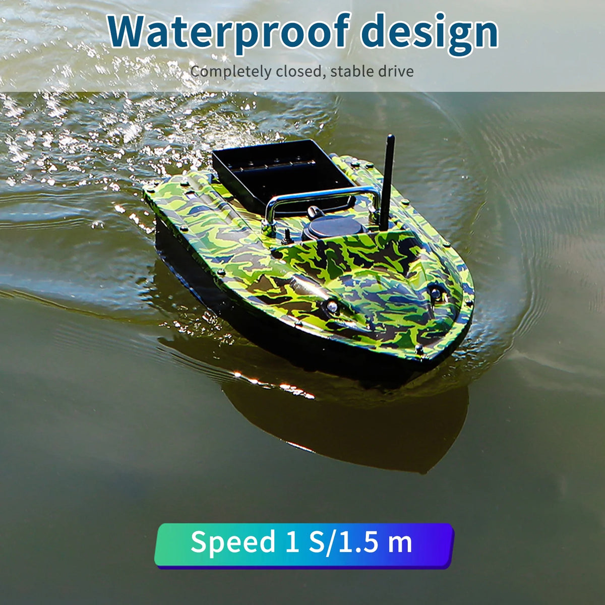 12000mah Battery Remote Control Bait Boat with Night Light F490758