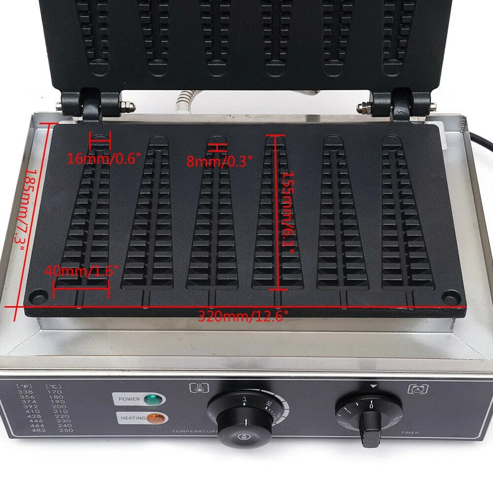 1500W Electric 6 Grids Nonstick Waffle Maker Q55836