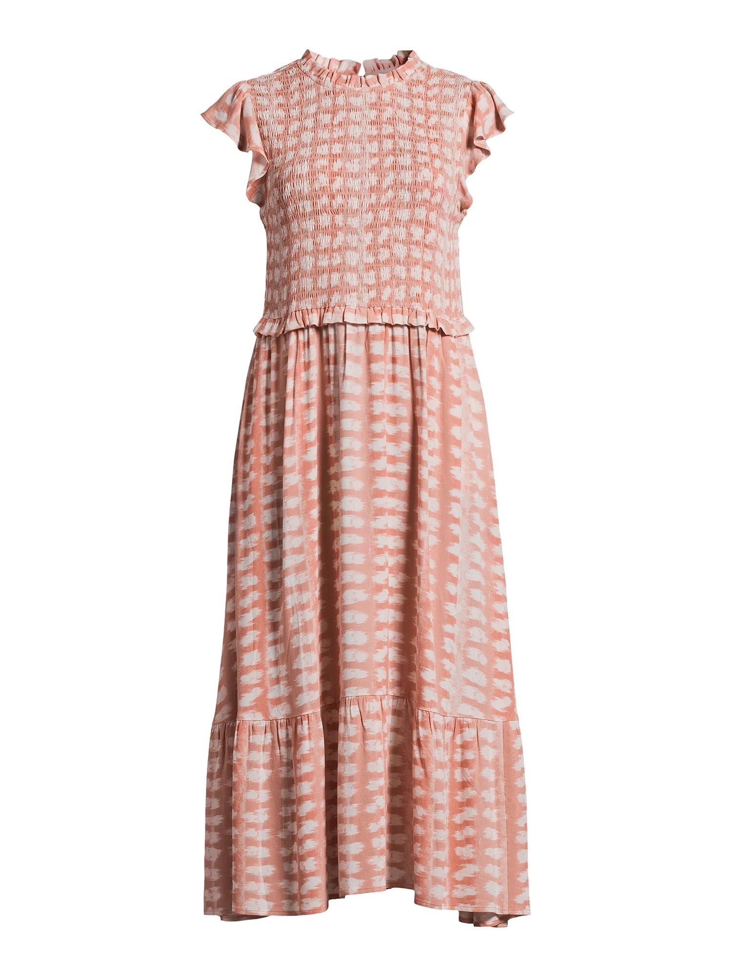 Smocked Bodice Midi Dress V2855