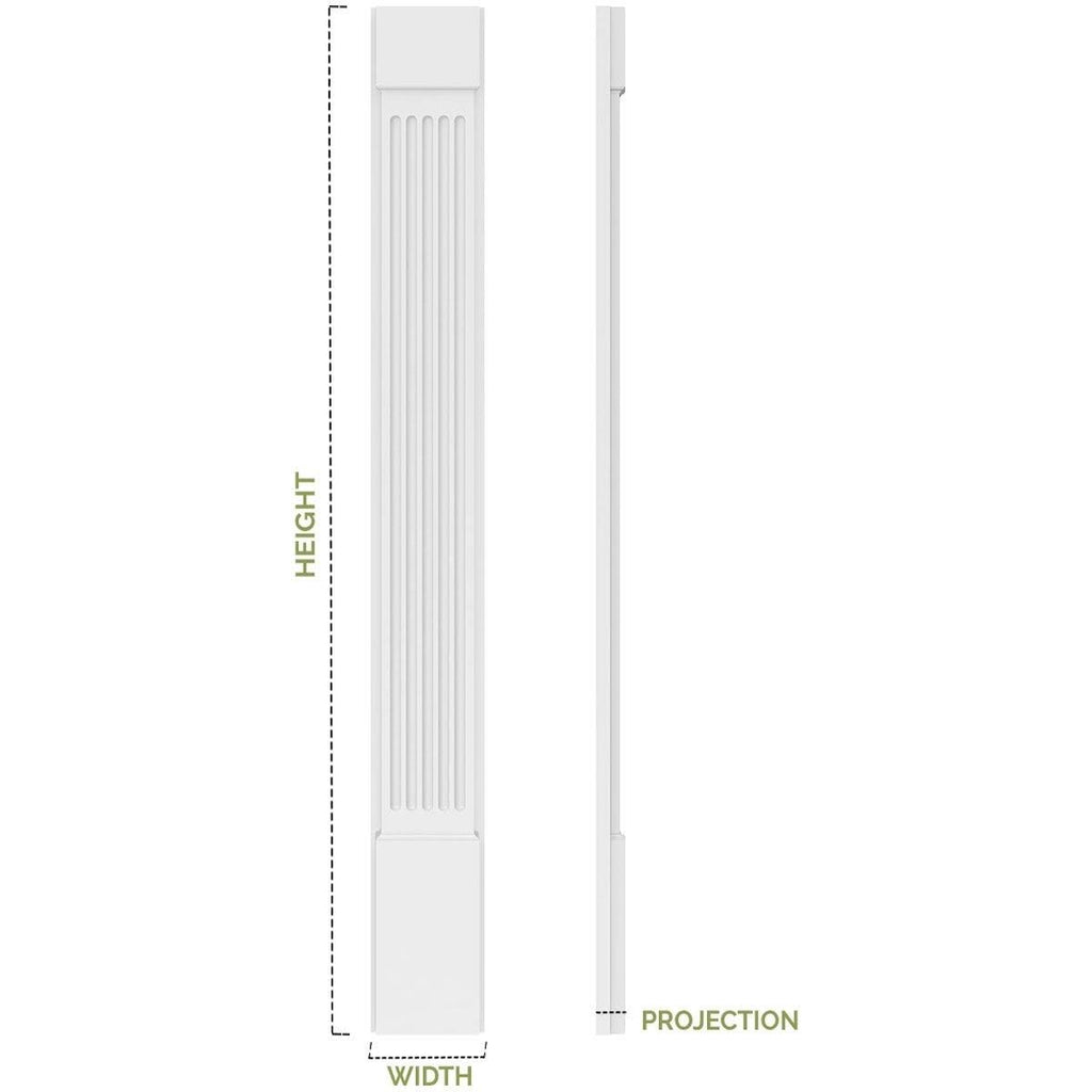 Raised Panel PVC Pilaster with Capital and Base (Pair) Y2312