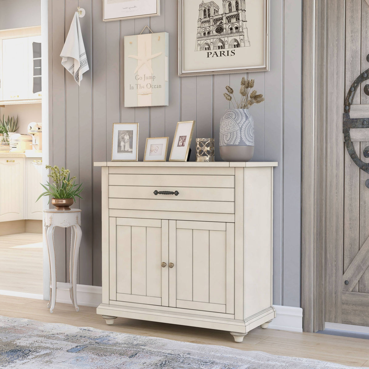 Antique White Hallway Cabinet Y636531