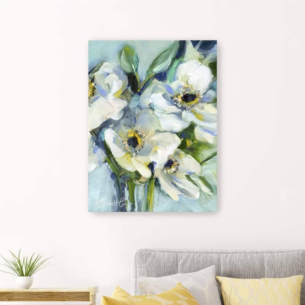 White Floral Still Life Canvas Giclee L2362