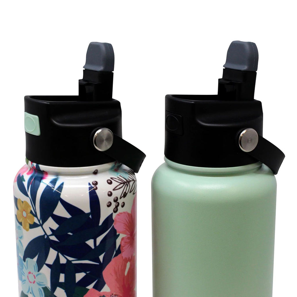 Mint/Floral Double Wall Stainless Steel Bottle Set of 2 F101523