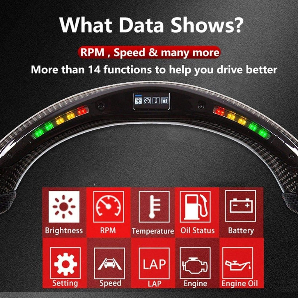 Black Suede LED Steering Wheel O1123