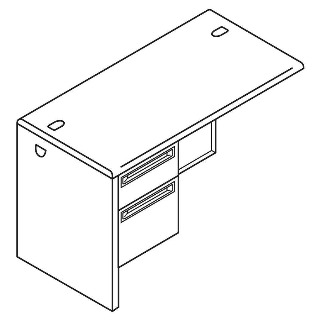 Mahogany Charcoal Left Return Desk Z207