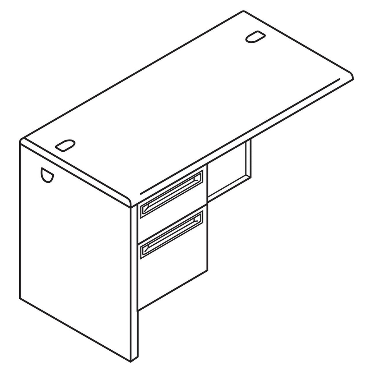 Mahogany Charcoal Left Return Desk Z207