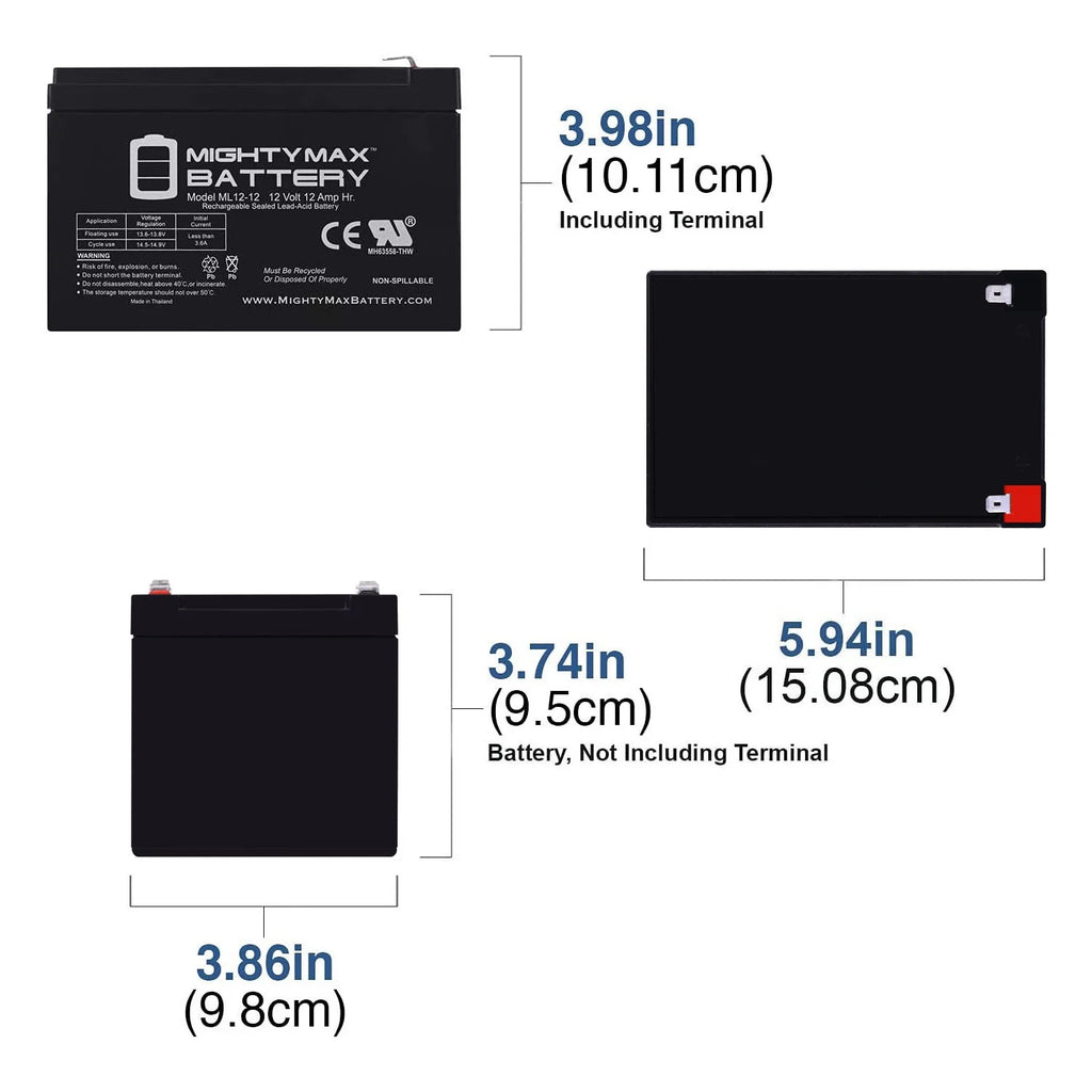 12V 12AH Replacement Battery for Ride On Car Z683343