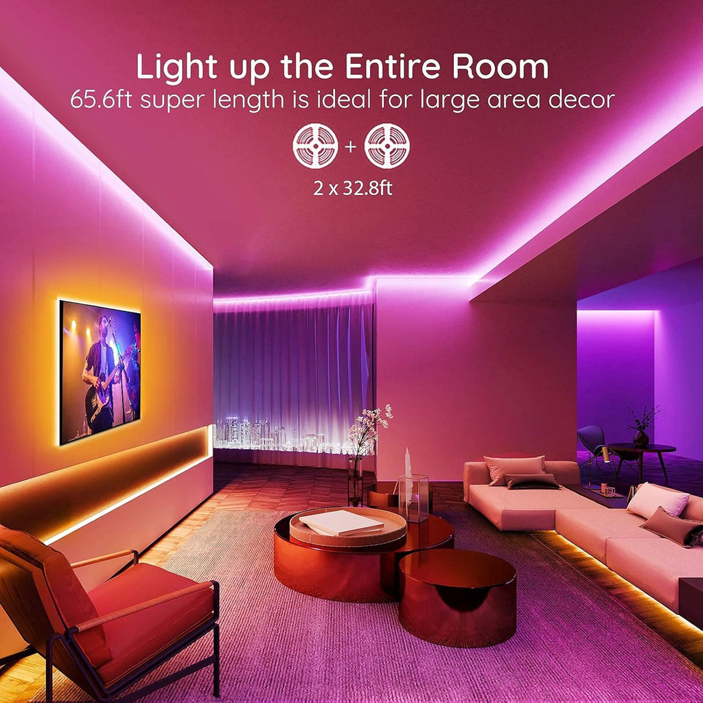 65.6ft Smart WiFi RGB LED Strip Lights Pack of 2 M895913