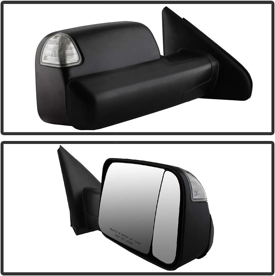 Telescoping Manual Towing Mirrors with Led Signal Pair for Dodge Ram J50408