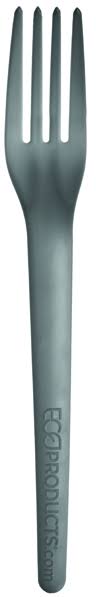 Gray Compostable Plastic Fork - 1000/Case W94949