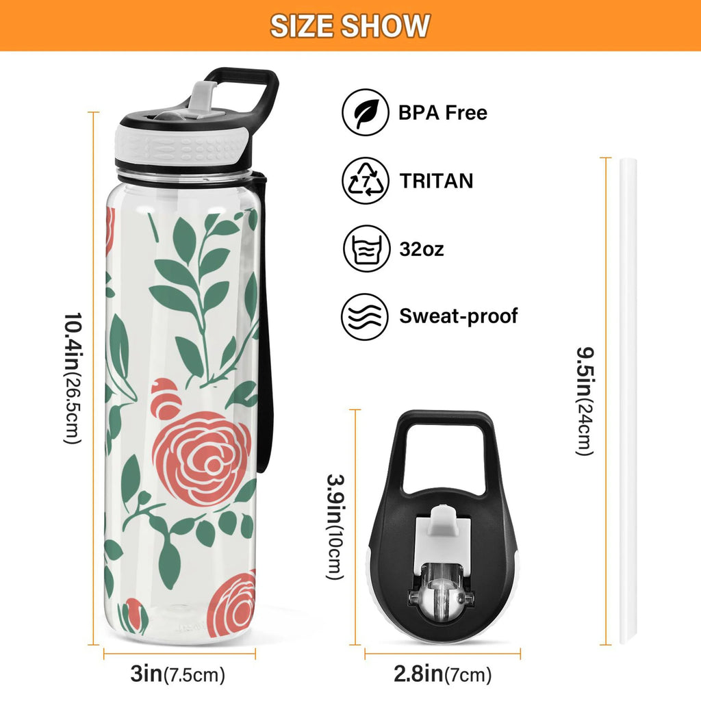 32oz Tritan Sports Water Bottle with Straw J427