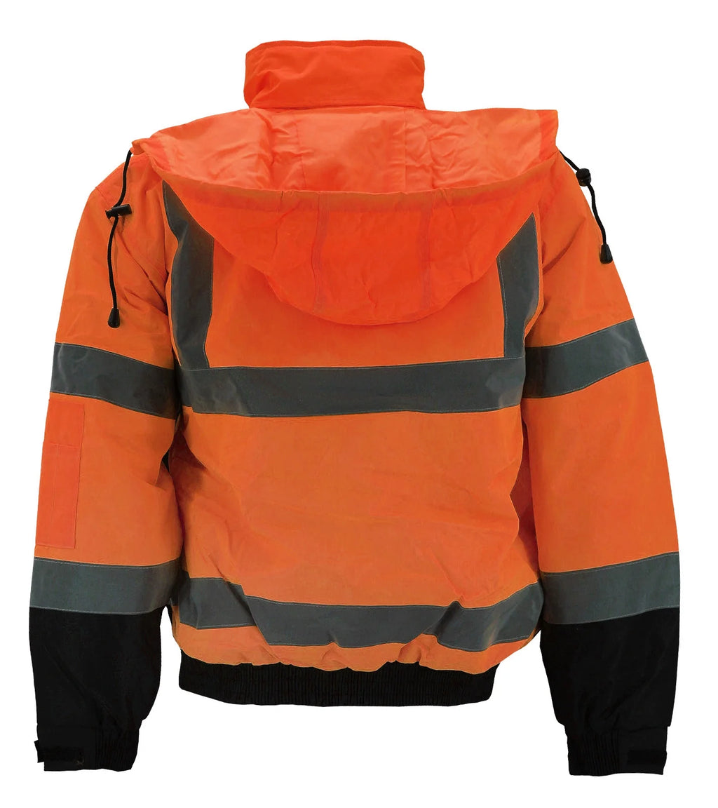 Neon Orange High Visibility Water Resistant Reflective Work Jacket W749701