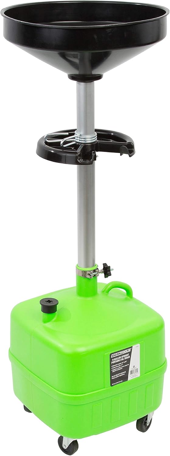 9 Gallon Upright Portable Oil Lift Drain with Oil Pan Funnel Z7773