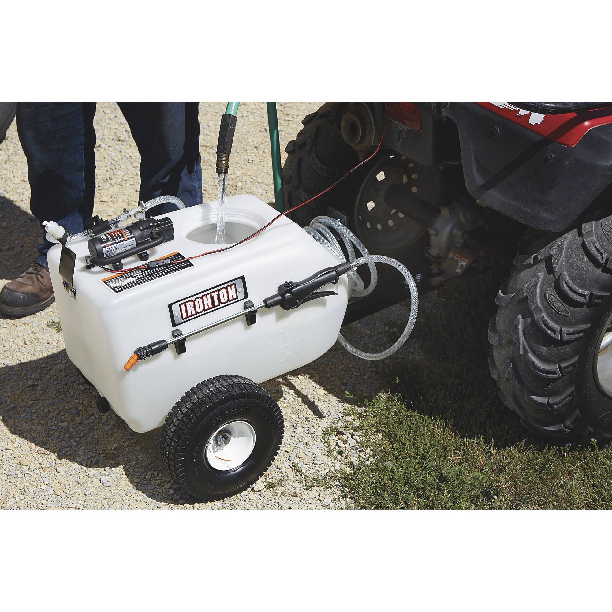 13 Gallons 12 Volt DC Tow-Behind Broadcast Sprayer Y2608