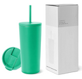 Green 24oz Insulated Tumbler with Lid and Straw F181921