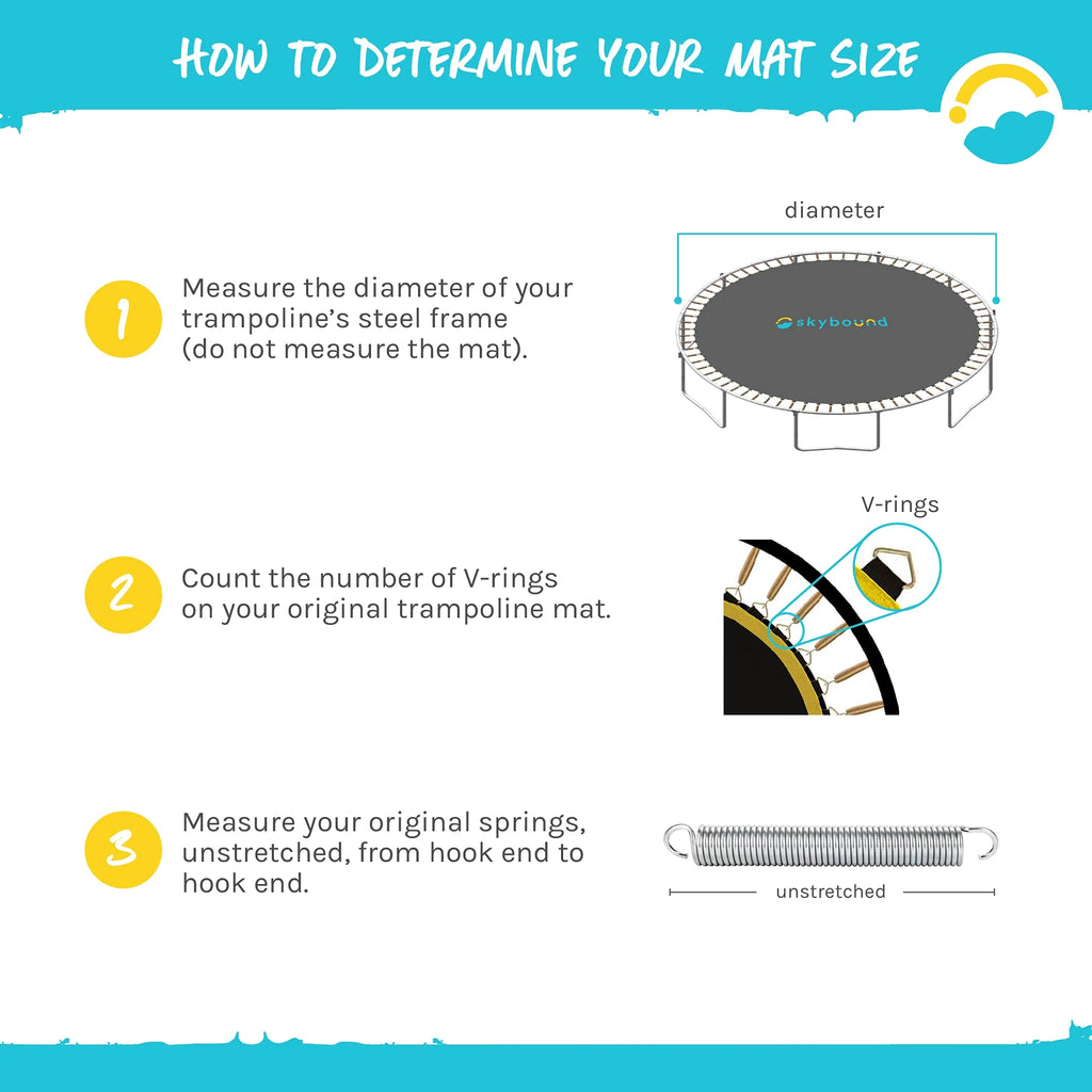 150"Wide Trampoline Replacement Mat with 72 V-Rings for 14ft Trampoline B61621