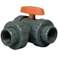 2-1/2x22 PVC 3-Way Lateral True Union Ball Valves with FPM O-Ring U6997