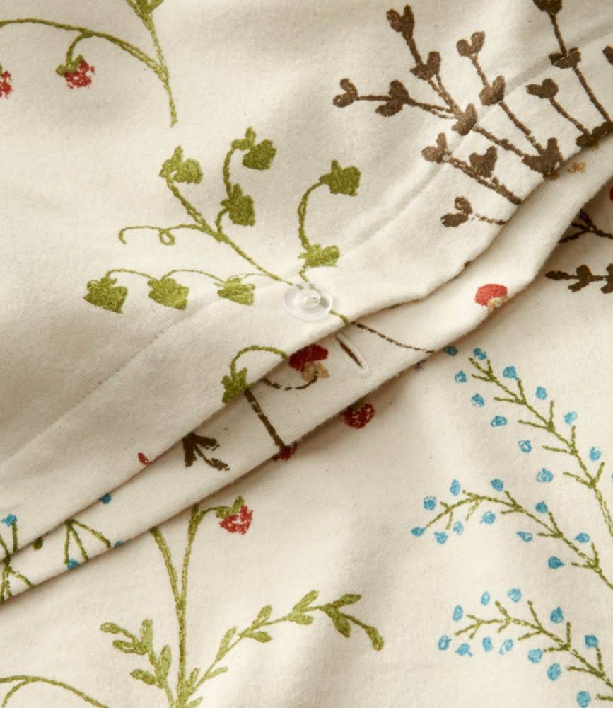 Botanical Floral Tan Queen Size Flannel Comforter Cover V95345