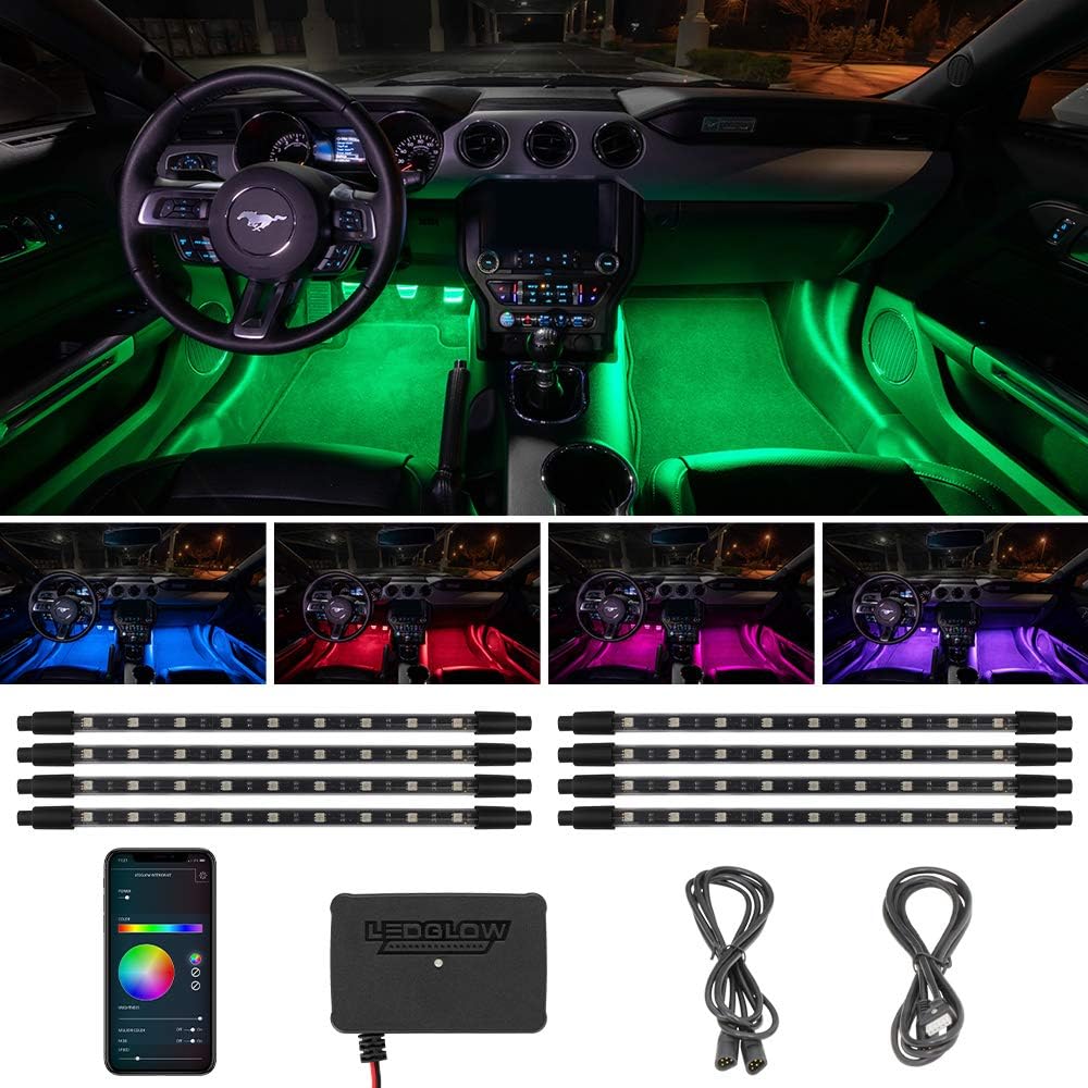 8pc Bluetooth Multi-Color LED Interior Lighting Kit B5668