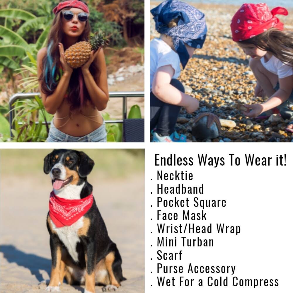 96 Pack 100% Polyester Paisley Bandanas Y50389