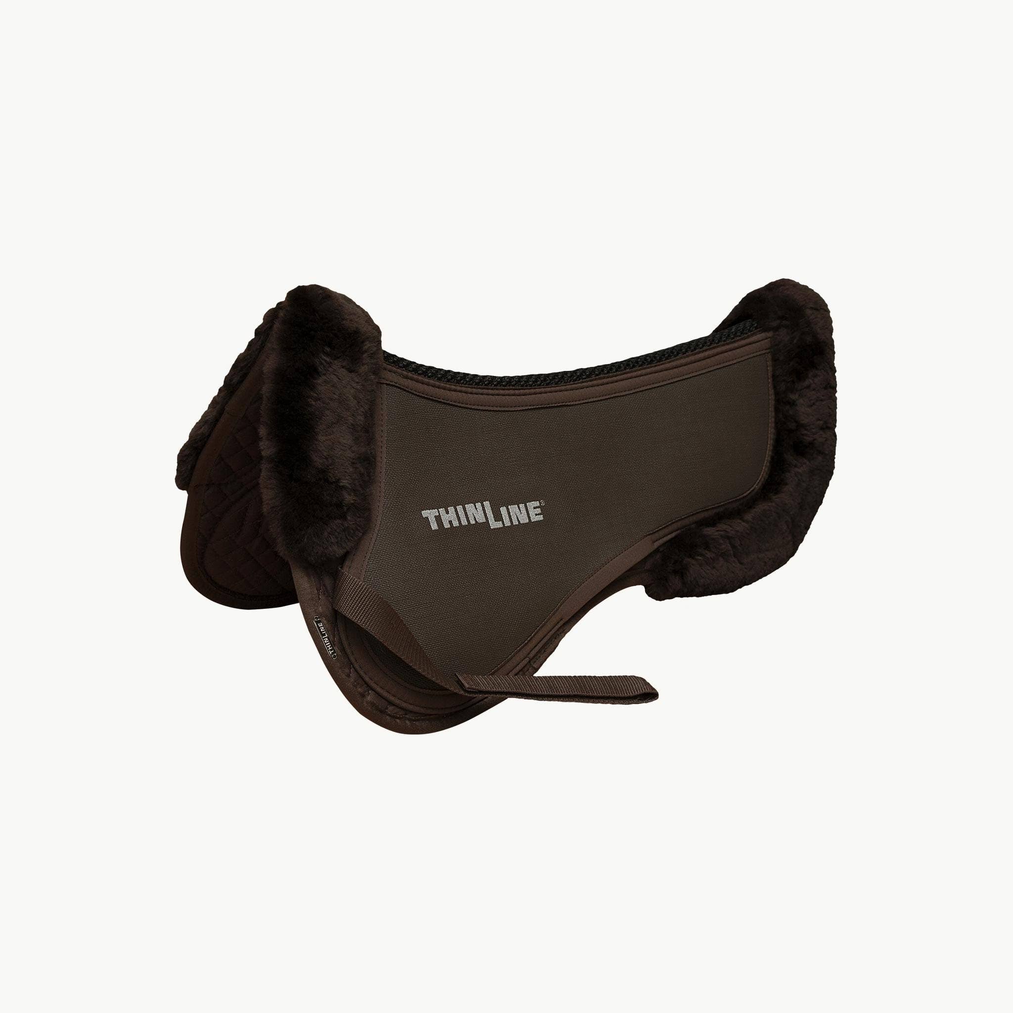Large Half Pad with Sheepskin Rolls in Dark Brown Q7041