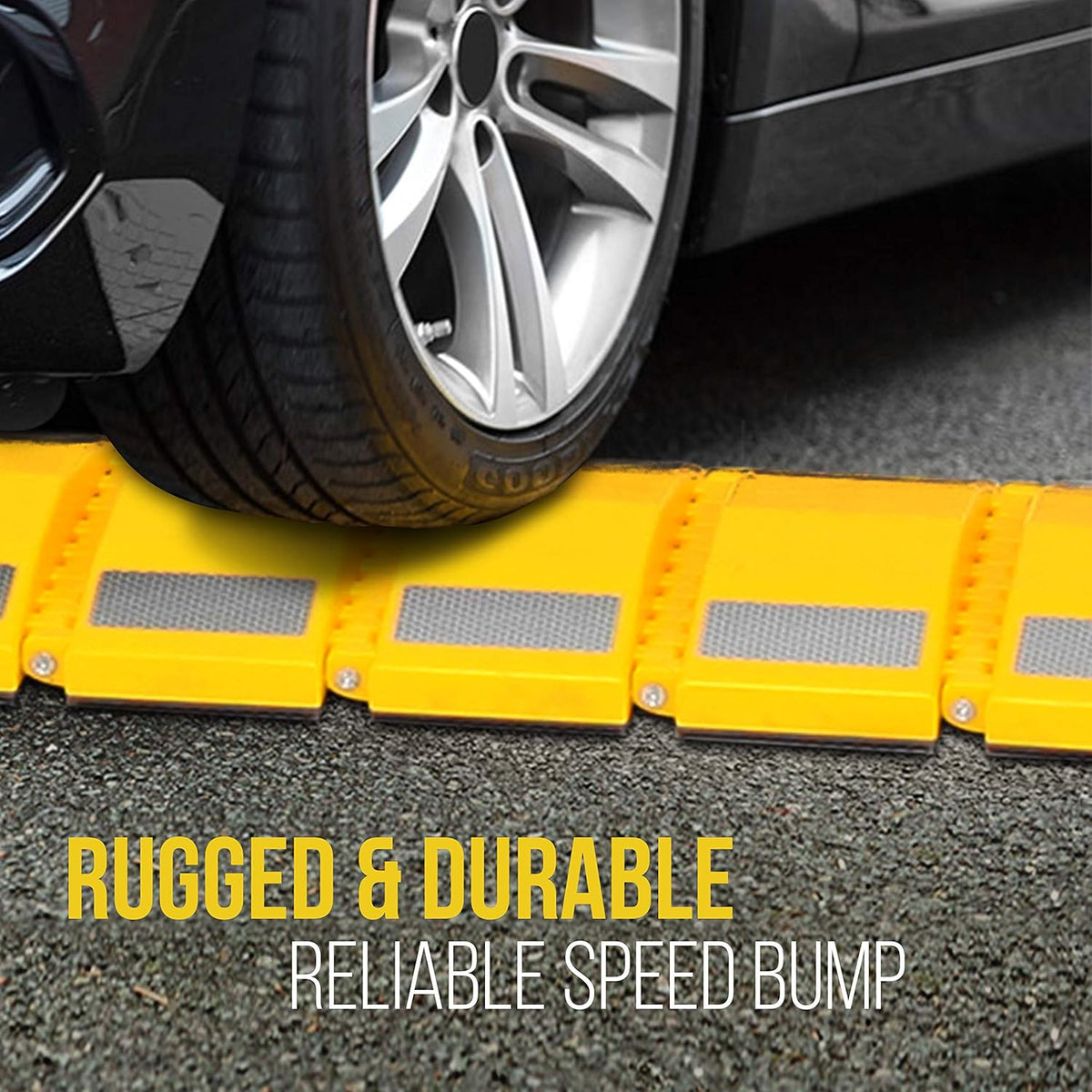 Heavy Duty Reflective Plastic Speed Bump for Driveway Roads Parking Lot X6153