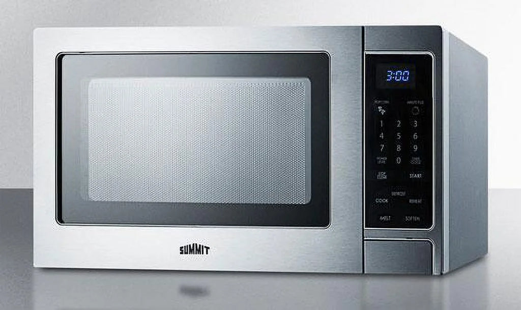 19 inch Compact Microwave With 900 Watts; Digital Touchpad; Brushed Stainless Steel Cabinet; Glass Turntable E262998