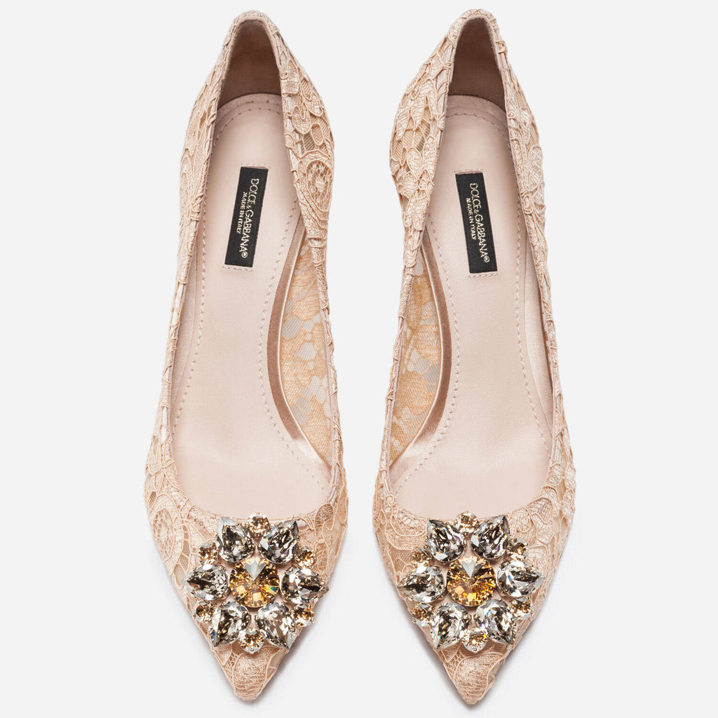 Crystal-Embellished Lace Pumps G493406