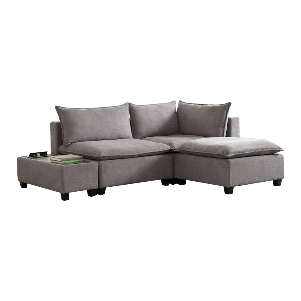 95 Inch Loveseat, Ottoman, and Console Table Set, Gray Z7807