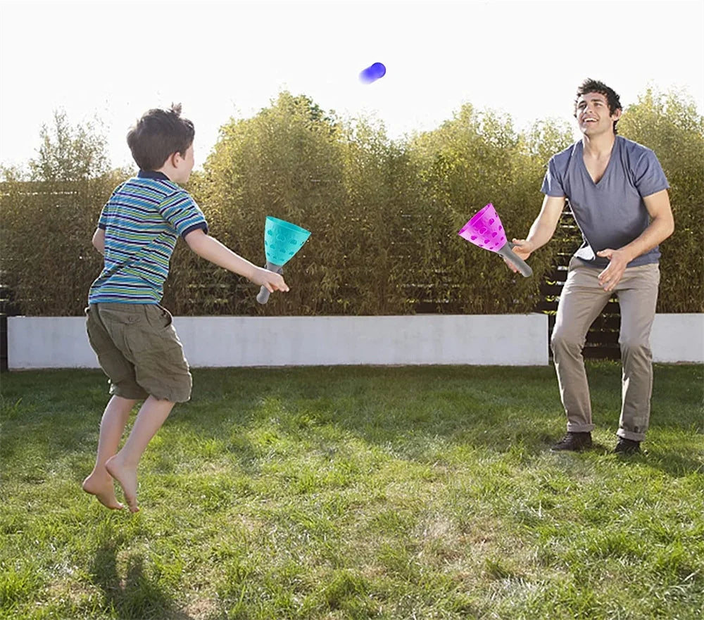 Catch Ball Games with 2 Launcher Baskets and 4 Balls Outdoor Indoor Sport Toys T182