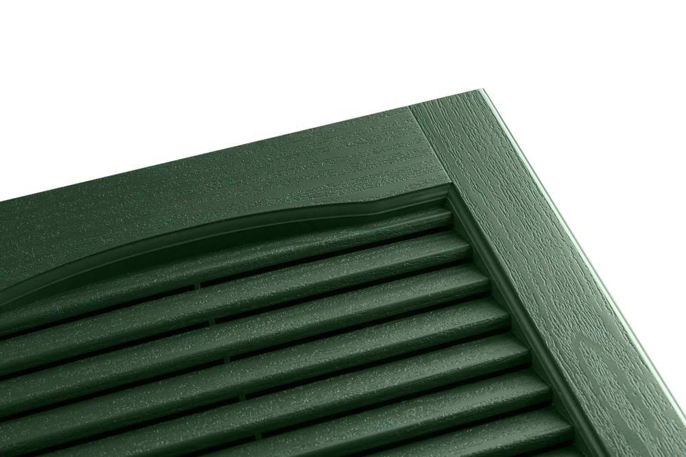 2-Pack 14.5-in W x 17-in H Green Louvered Vinyl Exterior Shutters Z832