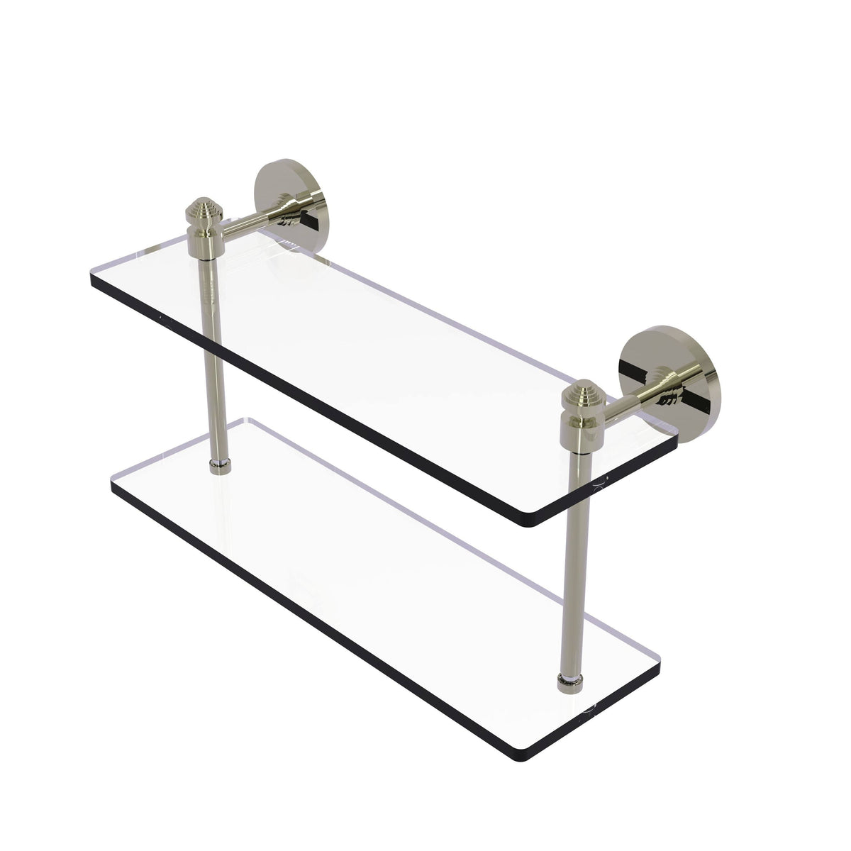 Polished Nickel Two Tiered Glass Shelf Y175