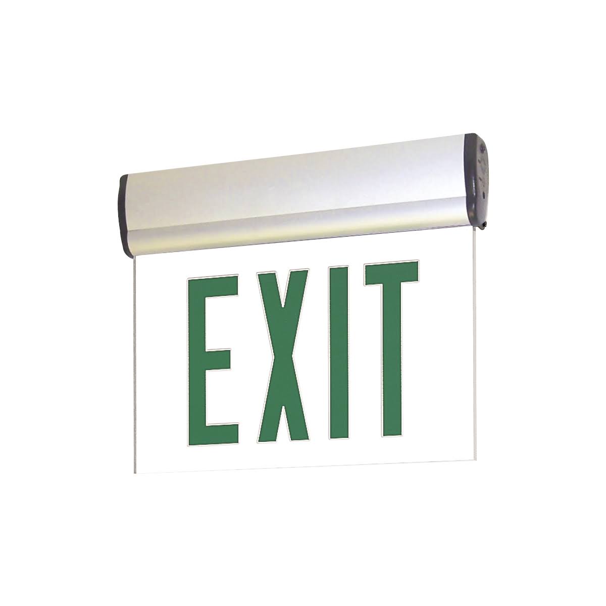 AC Adjustable LED Edge-lit Clear Panel Exit Sign Green White C8316