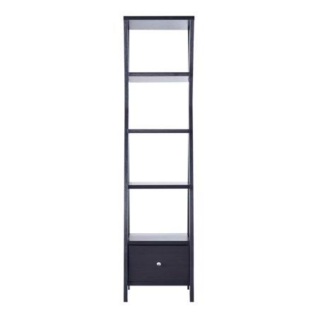 Espresso Wood Multi-Storage Bookcase S24525
