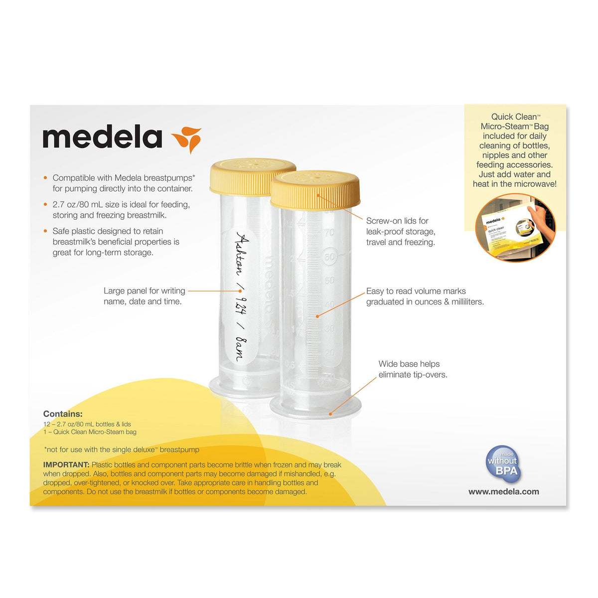 Breast Milk Storage Bottle, 2.7-ounce capacity P102