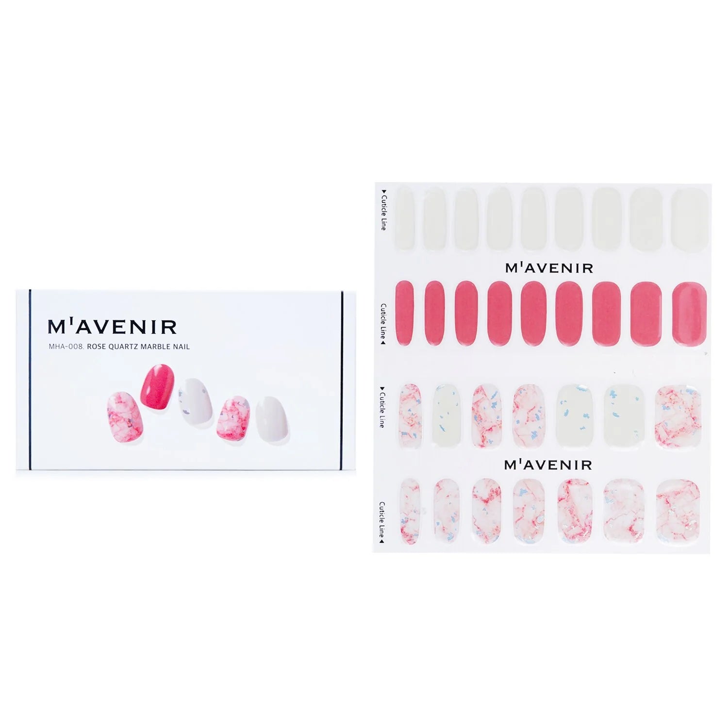 Pink Glass Nail Sticker 32pcs S530