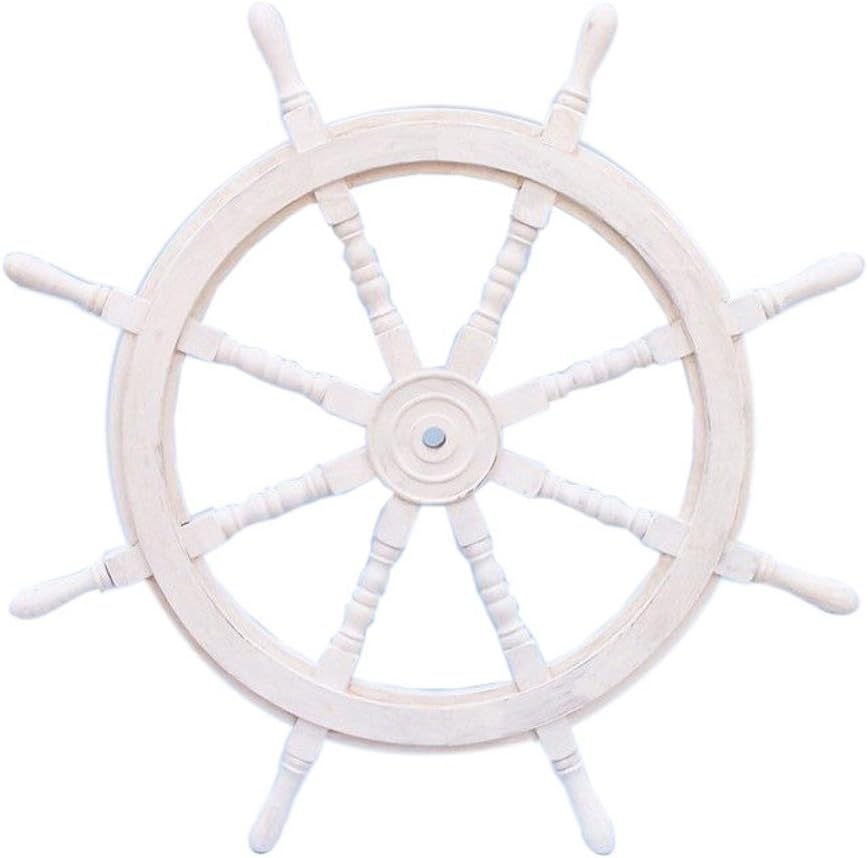 Wood and Brass Decorative Ship Wheel 24 K621