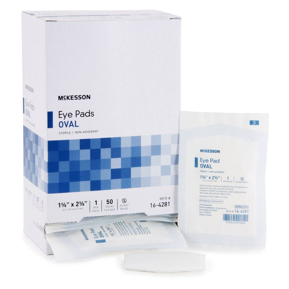 Eye Pad 1-5/8 x 2-5/8 inch, Case of 600 H87997