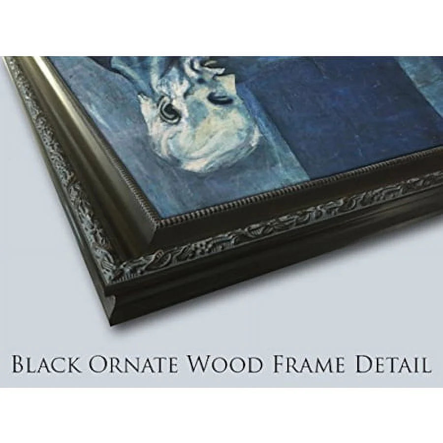 26x26 Black Ornate Wood Framed Art Print Y5632