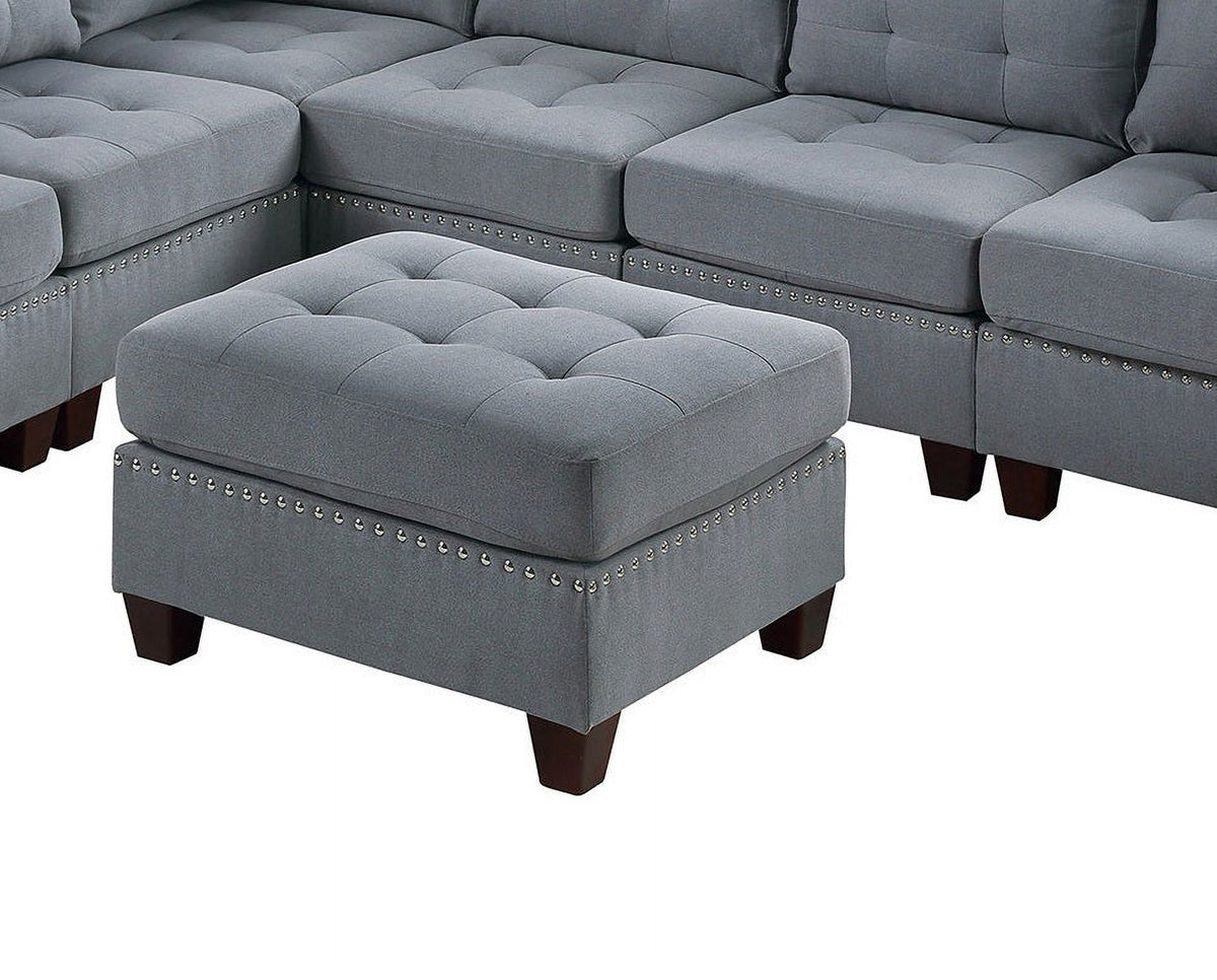 Gray Modular Sectional 7pc Set with Ottoman M6567